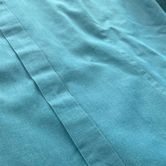 Express Fitted Button Down Dress Shirt Teal Blue Medium Size 15-15 1/2 - Picture 9 of 10